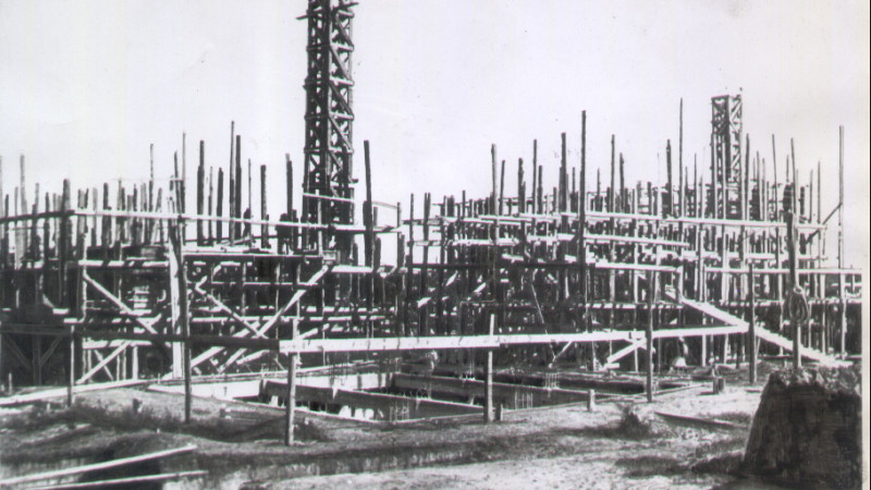 Панорама строительства ТЭЦ, 1935 год.  Фото: пресс-служба АО "АлЭС"