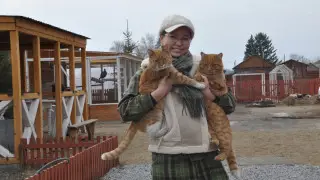 Ирина Фишбух с котами в деревне, куда она уехала, бросив успешный бизнес