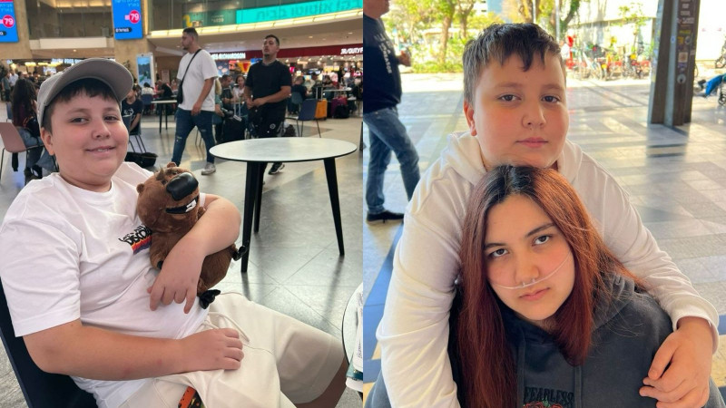 Ратмир с бобром и Ратмир с Кариной. Фото из семейного архива.