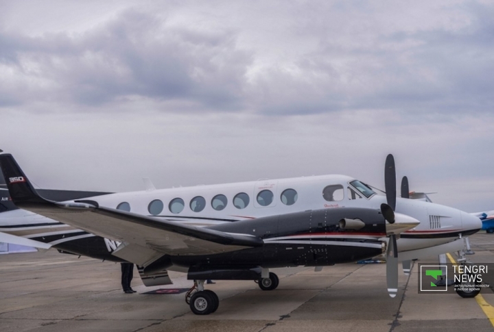 Самолеты американской компании Beechcraft. По словам организаторов, американская авиатехника в Казахстане выставляется впервые.