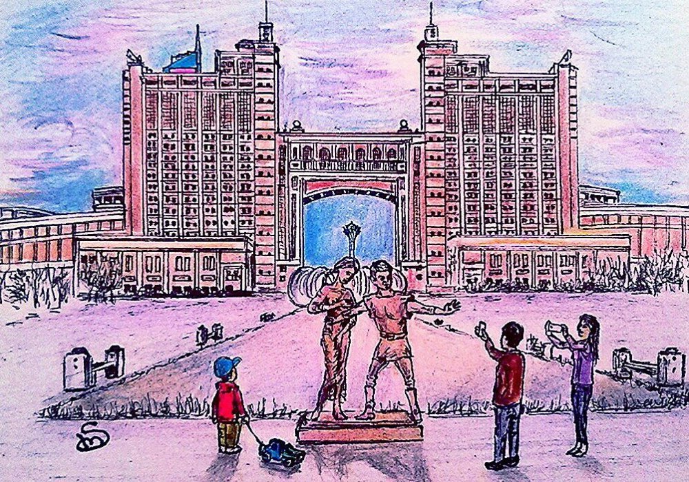 Рисунок называется "Эротичная скульптура начала прикрываться".