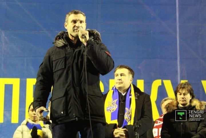 The Leader of Ukraine Opposition party UDAR (Punch) Vitaly Klitschko called the activists to gather 1 million confederates at the square. ©Vladimir Prokopenko