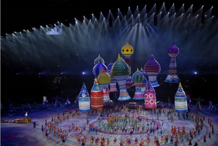 Dancers and actors perform during the Opening Ceremony of the Sochi Winter Olympics. ©sochi2014.com