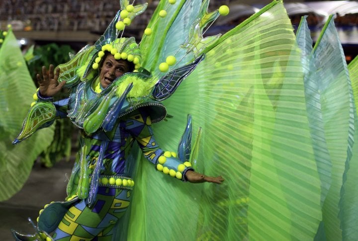 Reveller of the Sao Clemente samba school. ©Reuters