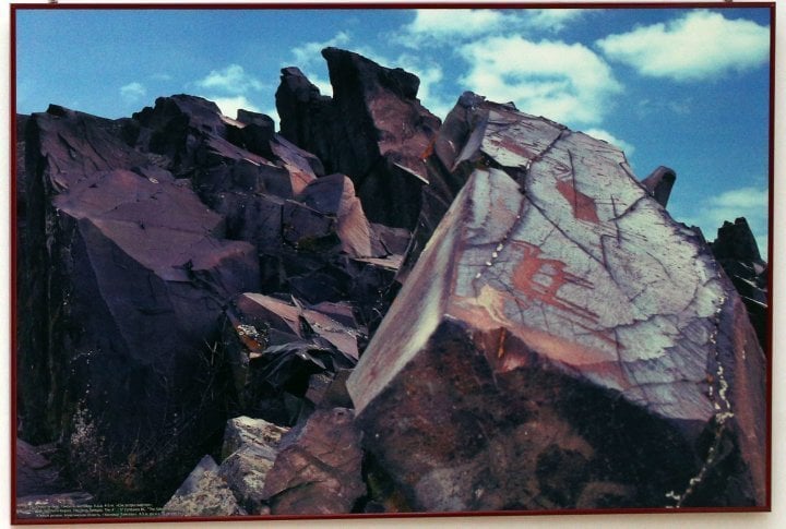 Petroglyphs. 5-6 centuries BC. Tamgaly Tract. Almaty Oblast, in southern Kazakhstan.
.