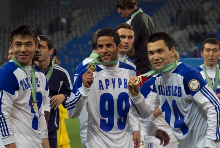 Ordabassy players celebrating the victory. Photo by Danial Okassov©