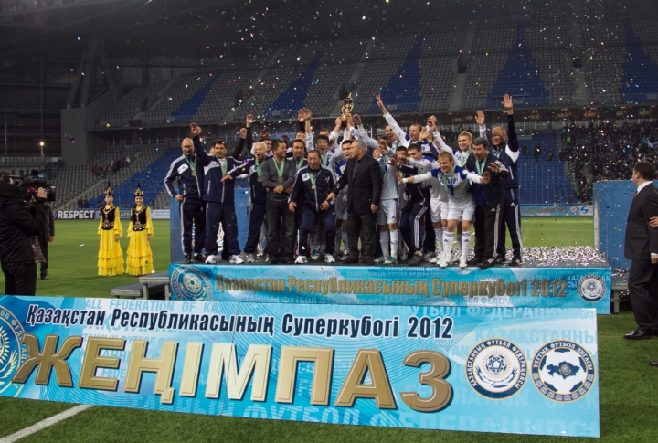 Ordabassy players celebrating the victory. Photo by Danial Okassov©