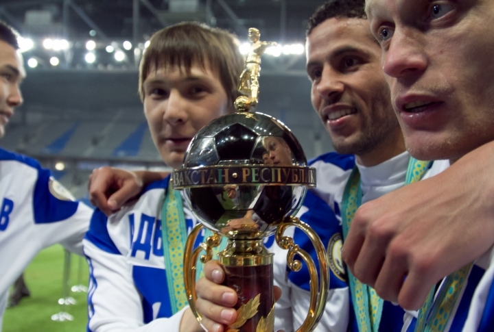 Ordabassy players celebrating the victory. Photo by Danial Okassov©