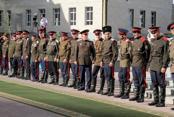 Cossacks came to welcome Patriarch Kirill. Photo by Danial Okassov©