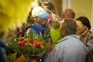 Olga Rypakova came back home from London Olympics