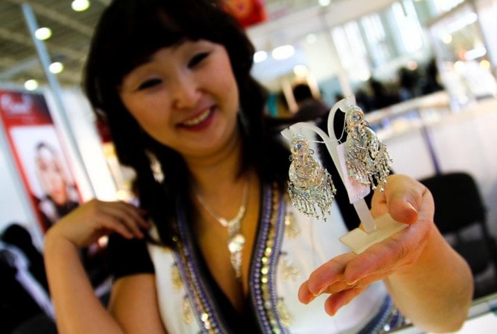 Silver earrings, made in Yakutia. Photo by Danial Okassov©