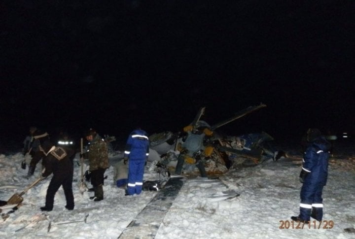 The wreckage of MI-8 was discovered on November 29 in Alakol region of Almaty oblast. Photo courtesy of press-service of Almaty oblast Emergency Situations Department©