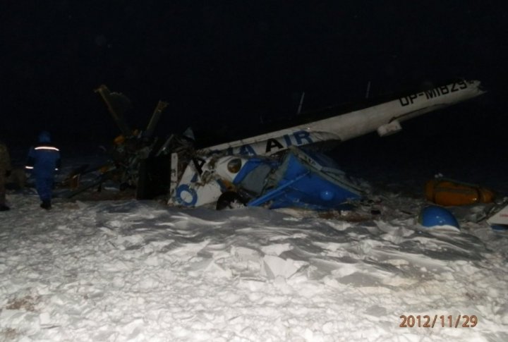 The wreckage of MI-8 was discovered on November 29 in Alakol region of Almaty oblast. Photo courtesy of press-service of Almaty oblast Emergency Situations Department©