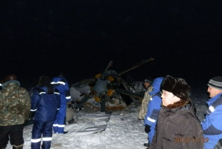 The wreckage of MI-8 was discovered on November 29 in Alakol region of Almaty oblast. Photo courtesy of press-service of Almaty oblast Emergency Situations Department©