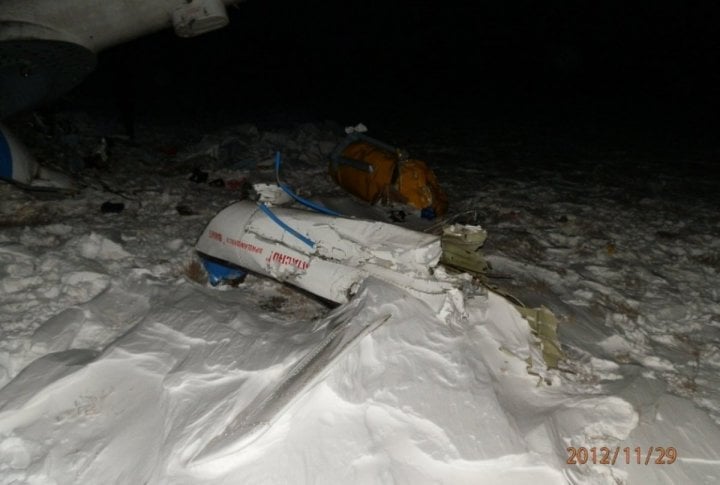 The wreckage of MI-8 was discovered on November 29 in Alakol region of Almaty oblast. Photo courtesy of press-service of Almaty oblast Emergency Situations Department©