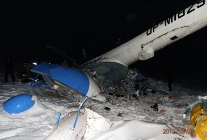 The wreckage of MI-8 was discovered on November 29 in Alakol region of Almaty oblast. Photo courtesy of press-service of Almaty oblast Emergency Situations Department©