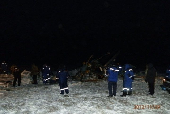 The wreckage of MI-8 was discovered on November 29 in Alakol region of Almaty oblast. Photo courtesy of press-service of Almaty oblast Emergency Situations Department©