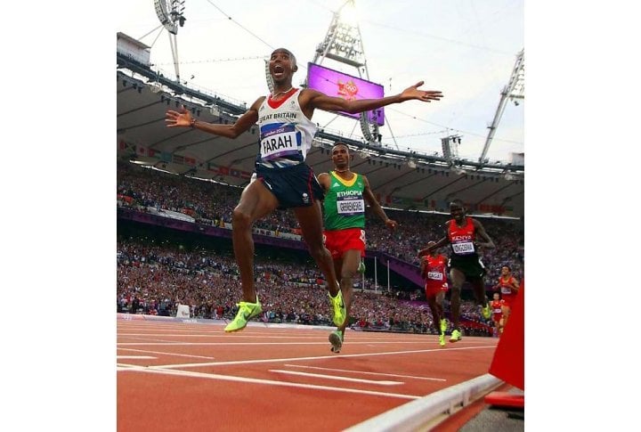 Much to the joy of the British crowd, Britain's Mo Farah took the 5,000 meters a week after winning the 10,000 at the Summer Olympics. Photo courtesy of SI.com