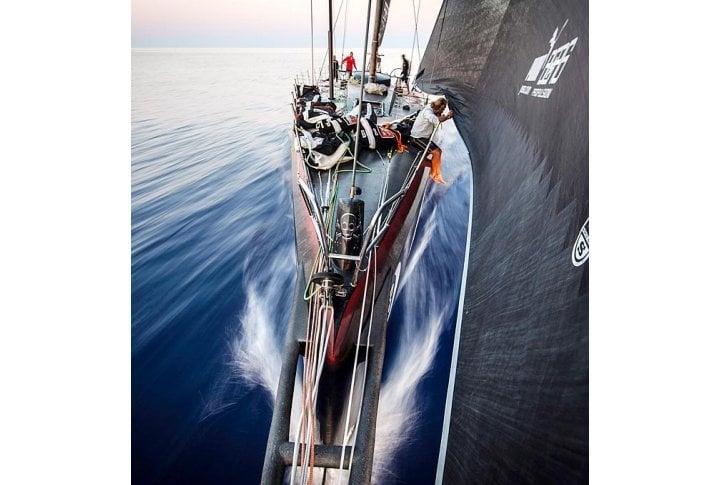 Michi Mueller of Germany adjusts the sail onboard PUMA Ocean Racing powered by BERG as the boat flies from Itajai, Brazil, to Miami during the sixth leg of the Volvo Ocean Race. Photo courtesy of SI.com