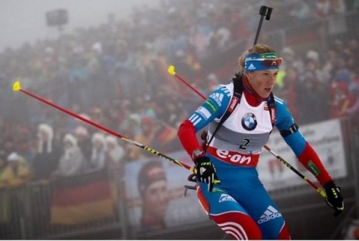 WInner of the pursuit, Russian Olga Zaitseva. Photo courtesy of biathlonrus.com