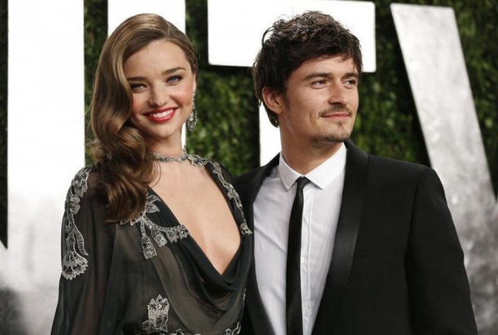 Orlando Bloom (R) and Amanda Kerr . ©REUTERS