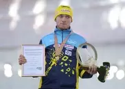 Awarding of Denis Kuzin at World Speedskating Championship in Sochi