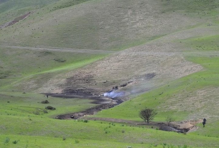 Wreckage of KC-135 Stratotanker. ©REUTERS/Sabyr Alichiev/Pool