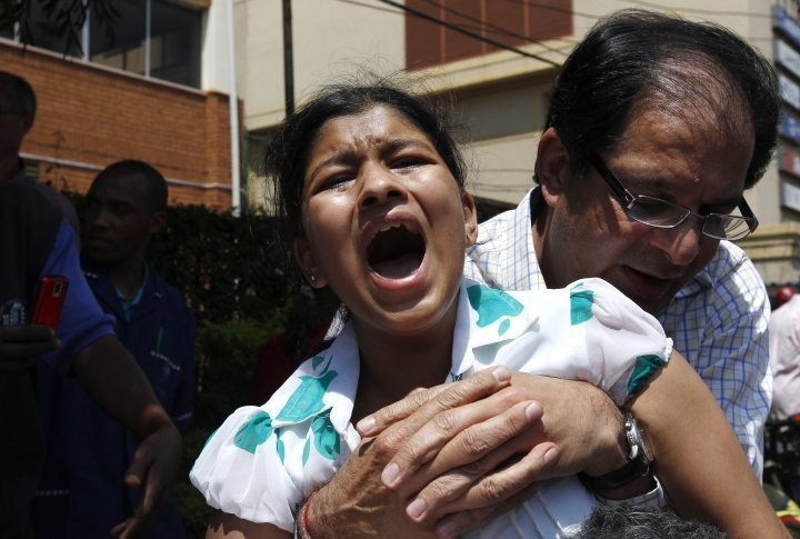 One of the shoppers in shock in Nairobi, September 21, 2013. ©REUTERS