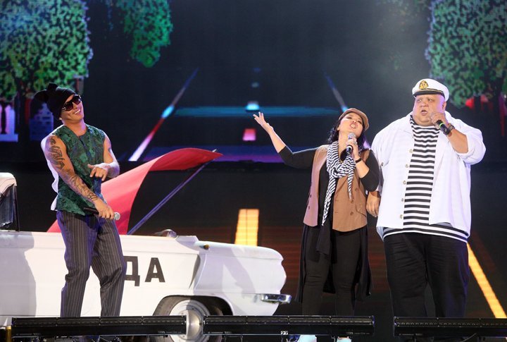 "Капитан Врунгель" - Фархат Әбдірайымов, Нұргүл Нұғыманова және Dilani. ©Ярослав Радловский