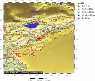В Кыргызстане произошло землетрясение магнитудой 4,2
