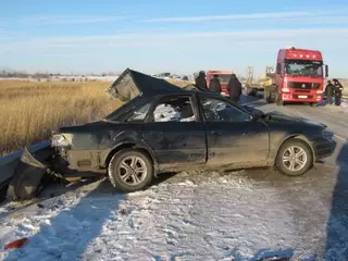 ФОТО: В Карагандинской области при столкновении Audi и автобуса погибли 3 человека