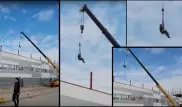 Опасный аттракцион устроил крановщик в Алматы