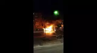 В центре Шымкента сгорел автомобиль