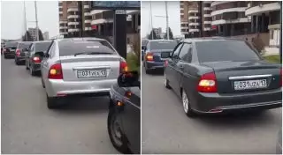 В Шымкенте оштрафовали участников кортежа из Lada Priora с номерами "031"