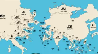 Казахстан в 131 раз меньше Германии на мировой карте доменных имен