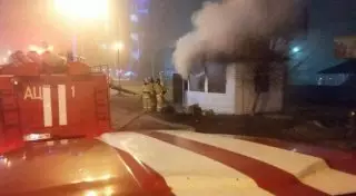 Стационарный пункт полиции дотла сгорел в Усть-Каменогорске