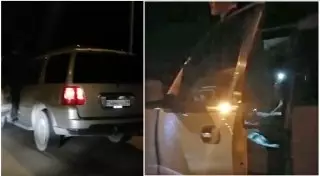 "Каскадера" на трассе сняли на видео в Казахстане