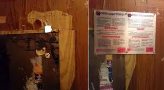 Дыру в лифте многоэтажки в Алматы прикрыли инструкцией по безопасности