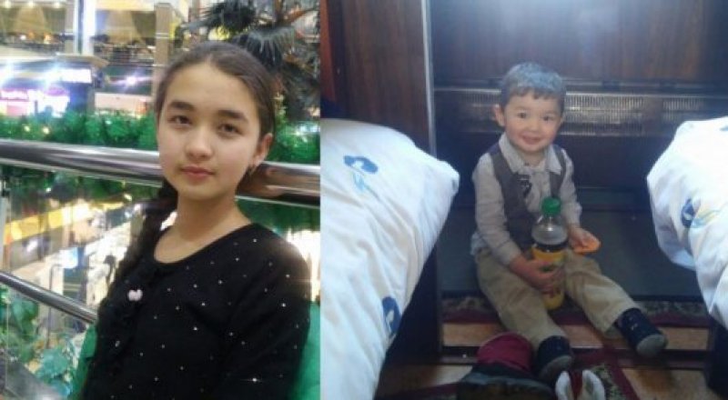 Жансая Абулхаир и ее 2-летний брат Аскар Нурали