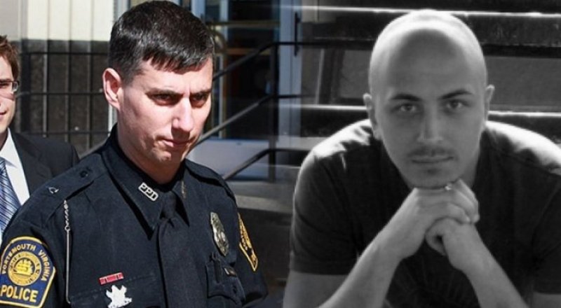 Полицейский Стивен Рэнкин и Кирилл Денякин. Иллюстрация © Tengrinews.kz