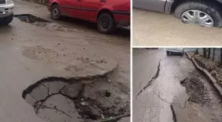 Акимат пообещал восстановить провалившийся асфальт на дороге в Алматы до ноября