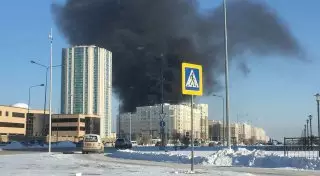 Пожар на территории строящегося ЖК произошел в Астане