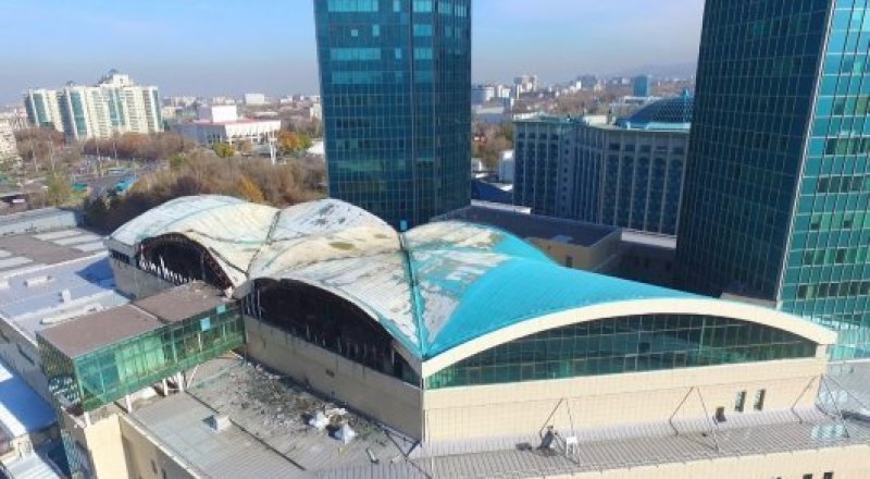 Здание Almaty Towers. Скриншот видео tengrinews.kz/tv/