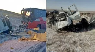 Появилось видео последних секунд перед смертельной аварией на трассе Караганда - Балхаш