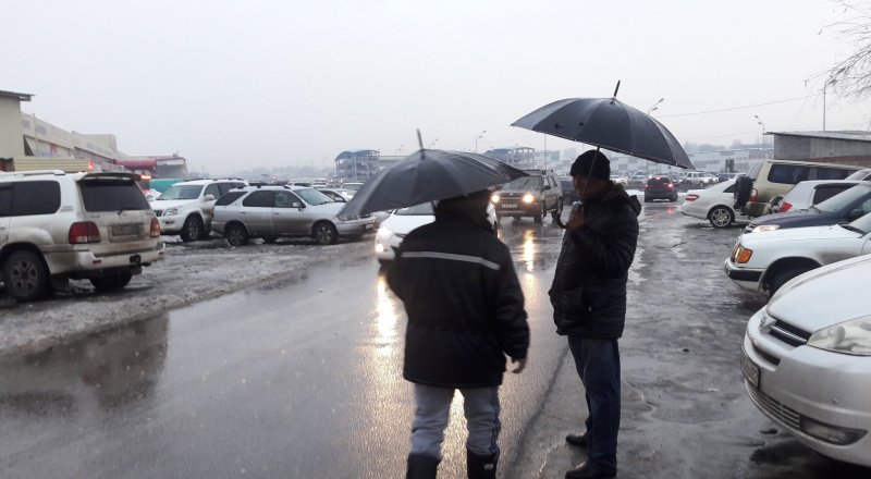 Зимний дождь в Алматы. Фото©Алишер Ахметов.