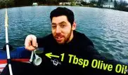 Невероятное видео: Что будет, если вылить в озеро ложку оливкового масла