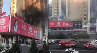 Пожар в Астане попал на видео