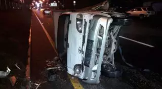 Lexus протаранил китайский грузовик в Алматы