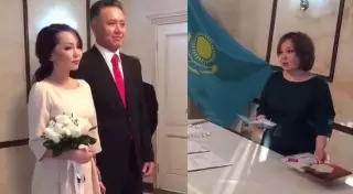 Появилось видео бракосочетания Баян и Турсенгали Алагузовых