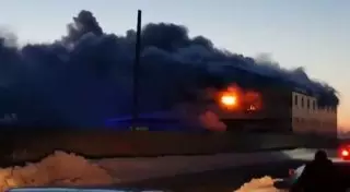 Появилось видео пожара на территории нефтебазы в Астане
